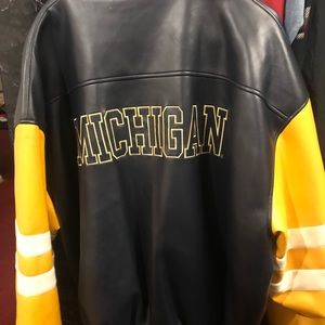 Michigan U leather man jacket